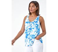 Roman Originals Vest Top for Women UK - Ladies Tank Tops Tunic Summer Blouse Cami Camisole V-Neck Stretch Jersey Casual Sleeveless Beach Party Lounge Holiday Spring - Plain Black - Size 16