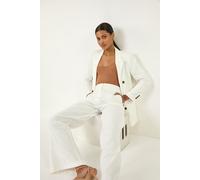 Roman Originals Smart Twill Wide Leg Pocket Trouser for Women UK - Ladies Everyday Holiday Spring Summer Comfy Soft Evening Vacation Work Party - Ivory - Size 16