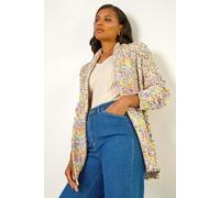 Roman Women's Soft Knit Nep Longline Cardigan in Ivory | Size: 14 Roman Ivory 14