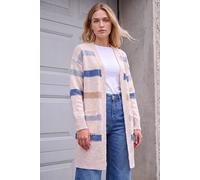 Roman Women's Soft Knit Stripe Cardigan Sweater in Stone | Size: 10