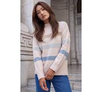 Roman Soft Stripe Knit Jumper In Stone Stone