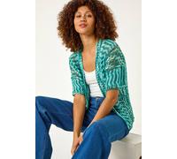 Roman Women's Space Dye Knit Cardigan in Teal | Size: Large Roman Teal L
