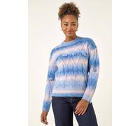 Roman Women's Space Dye Stripe Knit Jumper in Blue | Size: 20 Roman Blue 20