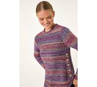 Roman Women Ribbed Jumper for Women UK Ladies Curved Hem Sweater Stitch Detail Pullover Chunky Knitwear Knit Winter Autumn Textured Oversized Soft Cosy Comfy