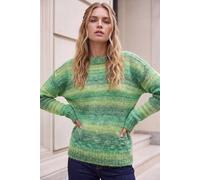 Roman Women's Spacedye Stripe Crew Neck Jumper in Green | Size: 14