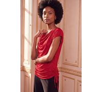 Roman Originals Glitter Cowl Neck Stretch Top for Women UK - Ladies Everyday Autumn Winter Comfy Soft Evening Vacation Work Party Night Out