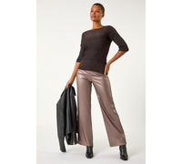 Roman Women's Sparkly Ribbed Batwing Knit Jumper in Bronze | Size: 20 Roman Bronze 20