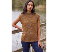 Roman Women's Speckled Knit Vest in Brown | Size: 14