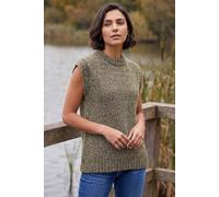 Roman Women's Speckled Knit Vest in Khaki | Size: 10