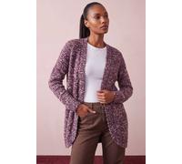 Roman Women's Speckled Popcorn Knit Cardigan Sweater in Mauve | Size: 16