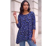 Roman Women's Speckled Print Stretch Tunic Top in Blue | Size: 10
