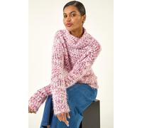 Roman Women's Speckled Soft Fluffy Knit Jumper in Pink | Size: 14 Roman Pink 14