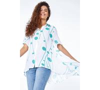 Roman Women's Spot Print Button Through Shirt in Green | Size: 10