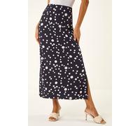 Roman Women's Spot Print Stretch Maxi Skirt in Navy | Size: 16 Roman Navy 16