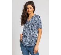 Roman Women's Spot Print V-Neck Tunic Top in Navy | Size: 10 Roman Navy 10