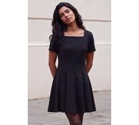 Roman Women's Square Neck Panel Dress in Black | Size: 10
