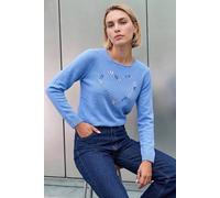 Roman Women's Stitch Heart Knit Jumper in Blue | Size: 12 Roman Blue 12