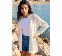 Roman Women's Stitch Knit Cardigan in Ivory | Size: 10 Roman Ivory 10