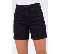 Roman Denim Shorts with Pockets for Women UK Ladies Mom Jeans Boyfriend Boy High Waisted Turned Frayed Hem Stretchy Cotton Casual Slim Skinny Pants Mother Holiday - Stretch Denim Black - Size 12