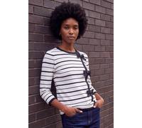 Roman Women's Stripe Bow Detail Knit Jumper in Ivory | Size: 10 Roman Ivory 10