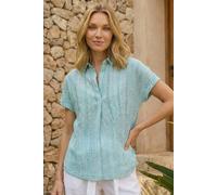 Roman Women's Stripe Pleated Neck Top in Dark Green | Size: 16 Roman Dark Green 16