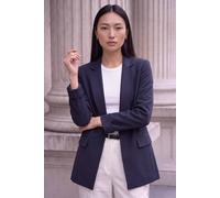 Roman Originals Tailored Collar & Revere Blazer for Women UK - Ladies Everyday Autumn Winter Comfy Soft Evening Vacation Work Party Night Out - Navy - Size 10