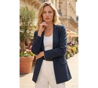 Roman Originals Tailored Collar & Revere Blazer for Women UK - Ladies Everyday Autumn Winter Comfy Soft Evening Vacation Work Party Night Out - Navy - Size 16