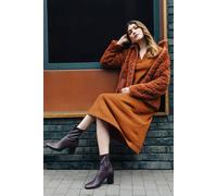 Roman Women's Teddy Borg Bomber Coat in Brown | Size: 20