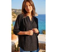 Roman Women's Texture Burnout Shirt in Black | Size: 18