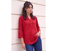 Roman Women's Texture Burnout Shirt in Red | Size: 18