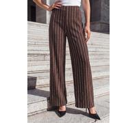 Roman Women's Texture Stripe Trouser in Brown | Size: 12