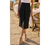 Roman Women's Textured Belted Pencil Skirt in Black | Size: 14