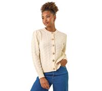 Textured Buttoned Knit Cardigan Roman Ivory 14