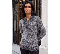 Roman Women's Textured Overlap Jumper in Charcoal | Size: 16 Roman Charcoal 16
