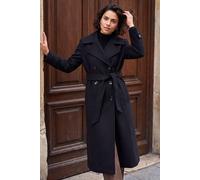 Roman Women's Textured Premium Belted Smart Coat in Black | Size: 18