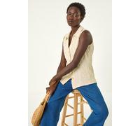 Roman Women's Textured Sleeveless Buttoned Blouse in Ivory | Size: 20 Roman Ivory 20