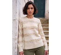 Roman Women's Textured Stripe Knit Jumper in Ivory | Size: 10 Roman Ivory 10