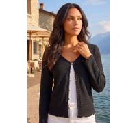 Roman Originals Textured V-Neck Blouse for Women UK - Ladies Everyday Autumn Winter V-Neckline Comfy Soft Evening Vacation Work Party Night Out - Black - Size 20