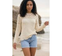 Roman Women's Textured Wave Hem Knit Jumper in Ivory | Size: 20