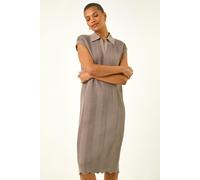 Roman Women's Textured Zig Zag Knit Midi Dress in Taupe | Size: 20 Roman Taupe 20
