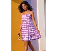 Roman Women's Tie Dye Print Tiered Dress in Purple | Size: 18