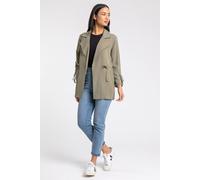 Roman Originals Tie Waist Jacket for Women UK - Ladies Summer Coat Spring Daywear Holiday Longline Long Sleeve Comfy Everyday Smart Jackets - Khaki - Size 18