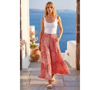 Roman Women's Tile Tiered Palazzo Trouser in Red | Size: Small Roman Red S