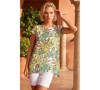 Tropical Print Hanky Hem Tunic Top Roman Lime 20
