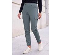 Roman Cargo Trousers for Women UK Ladies Stretch Combat Pants Turn Up High Waist Rise Pull On Smart Casual Slimming Work Office Fitted Straight Leg Pockets Summer