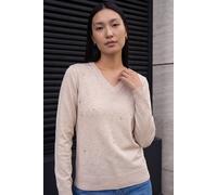 Roman Women's V-Neck Star Hotfix Jumper in Cream | Size: 18