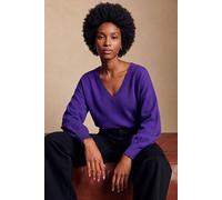Roman Women's V-Neck Stretch Jumper in Aubergine | Size: 18