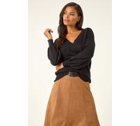 Roman Women's V-Neck Stretch Jumper in Black | Size: 14 Roman Black 14