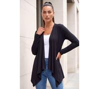 Roman Women's Waterfall Front Jersey Knit Cardigan Sweater in Black | Size: 10