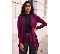 Roman Women's Waterfall Stretch Cardigan Sweater in Burgundy | Size: 14